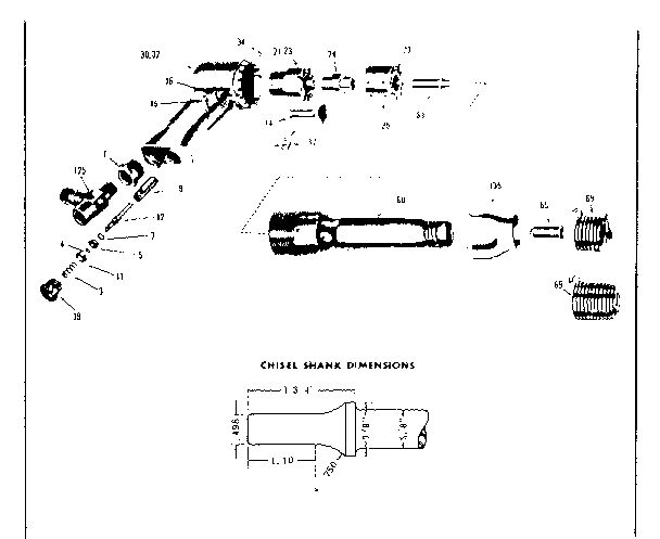Unit Parts Diagram and Parts List for CP-717  Chicago Pneumatic Hammer